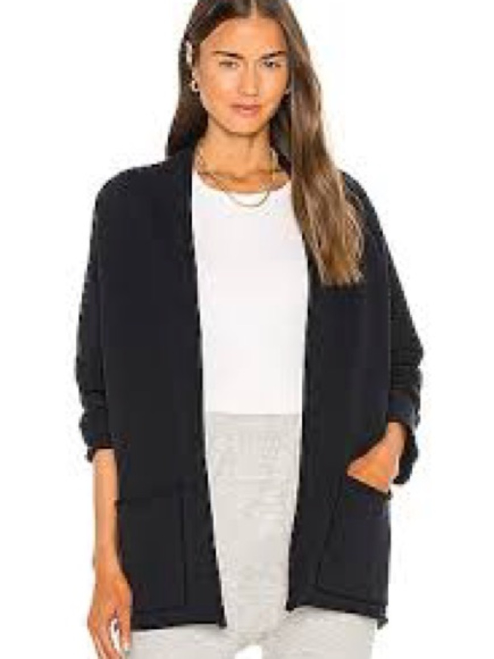Women’s Navy Open-Front Cozy Cardigan Sweater‎